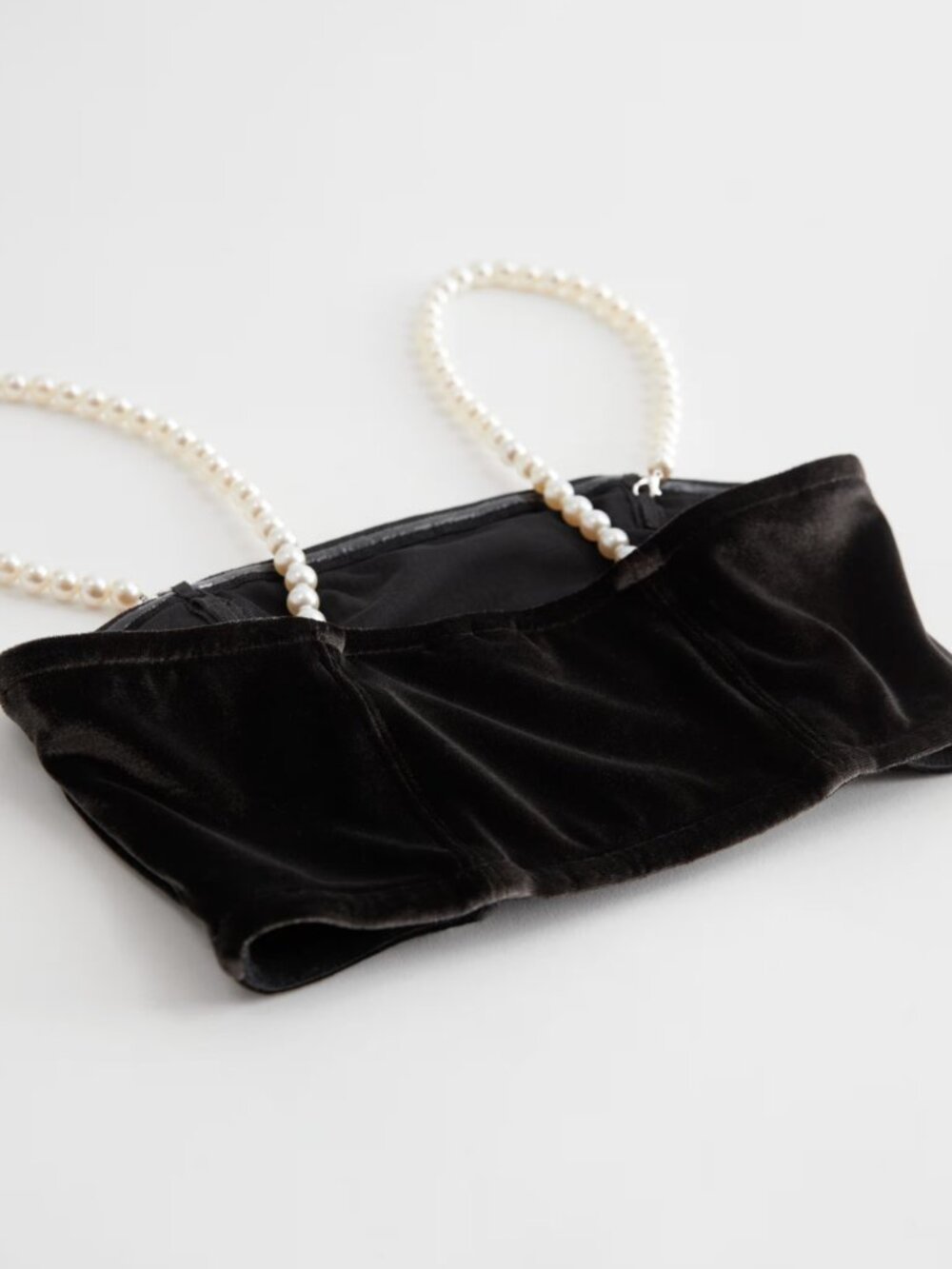 Paris Atelier & other stories Removable Pearl Strap Bustier Crop